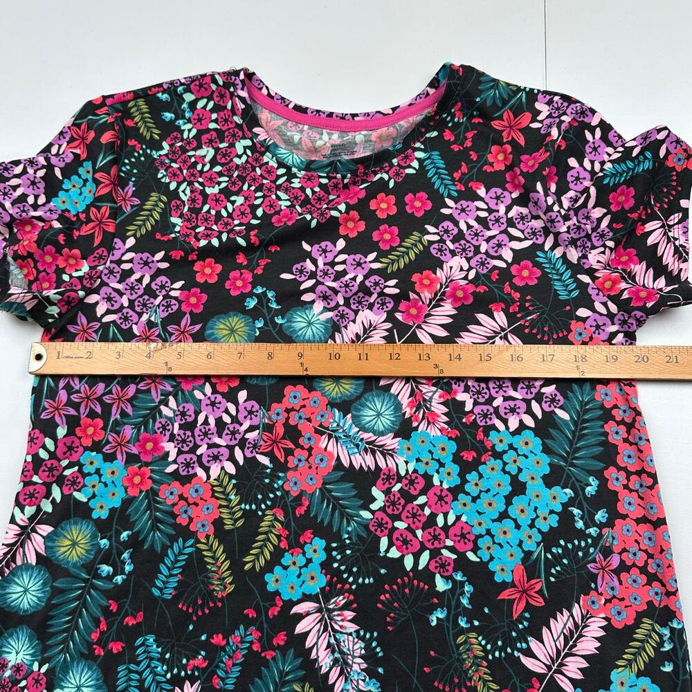 Natori Sleepshirt Womens Medium Pink Floral Short Sleeve Stretch Comfort Pajamas - Picture 6 of 9